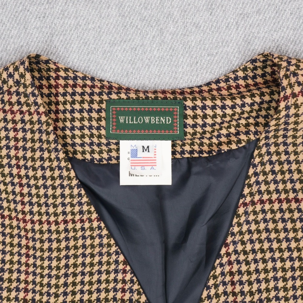 Willowbend Skirt Vest Set Womens Vintage Houndstooth Hunting Scene Medium USA - Picture 4 of 15
